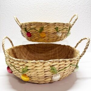 Vintage Woven 3D Vegetable Nesting Baskets